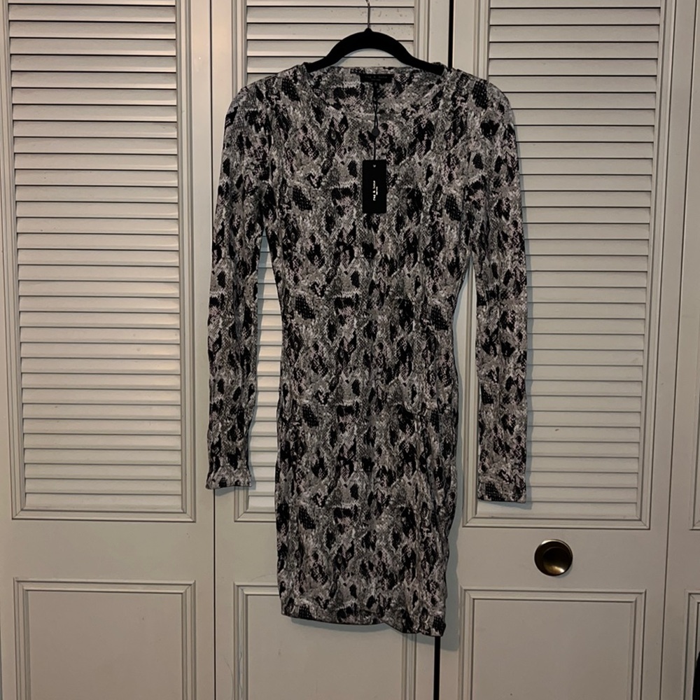 Rag & bone tan snake poppy draped mini dress size xs